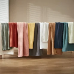 Rideau|EMINZA Rideau gaze de coton ajustable (180 x max 300 cm) Gaïa Vert romarin