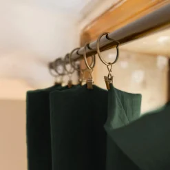 Rideau|EMINZA Rideau gaze de coton ajustable (280 x 300 cm) Gaïa Vert sapin