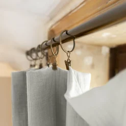 Rideau|EMINZA Rideau gaze de coton ajustable (280 x max 300 cm) Gaïa Gris nuage Gris clair