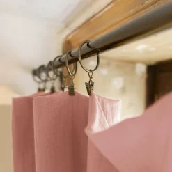 Rideau|EMINZA Rideau gaze de coton ajustable (280 x max 300 cm) Gaïa Rose Pêche