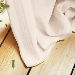 Rideau|EMINZA Rideau gaze de coton ajustable (280 x max 300 cm) Gaïa Rose poudré