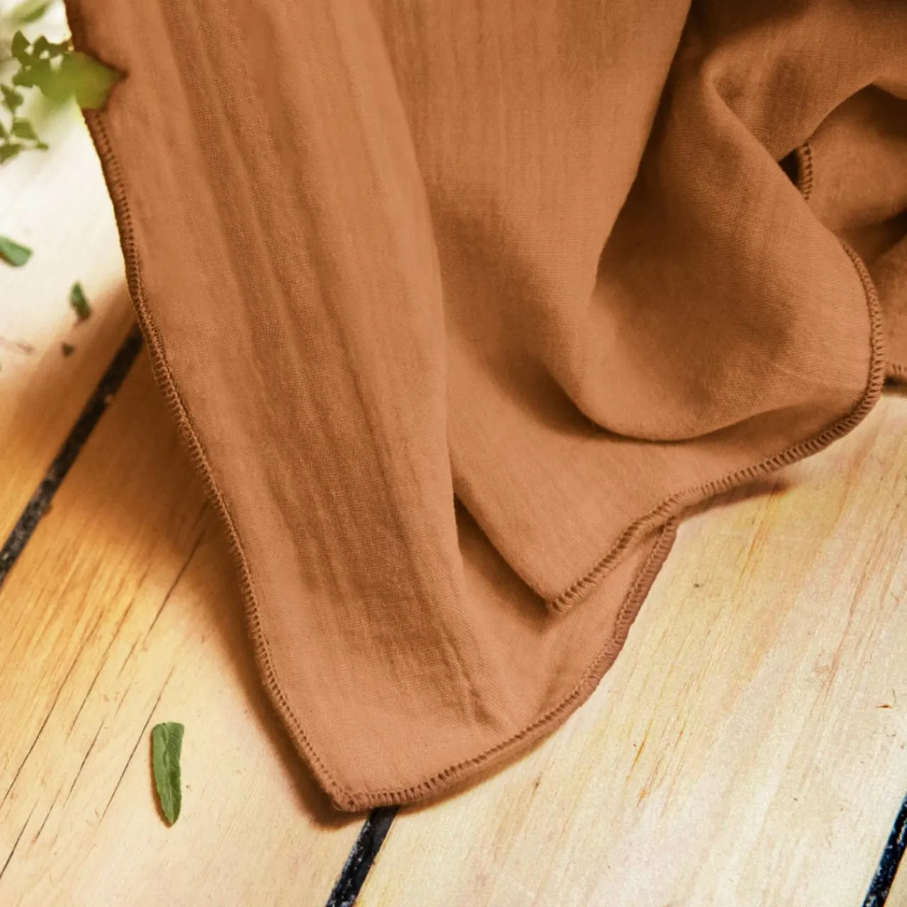 Rideau|EMINZA Rideau gaze de coton galon fronceur (140 x 240 cm) Gaïa Abricot