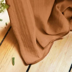 Rideau|EMINZA Rideau gaze de coton galon fronceur (180 x 240 cm) Gaïa Abricot