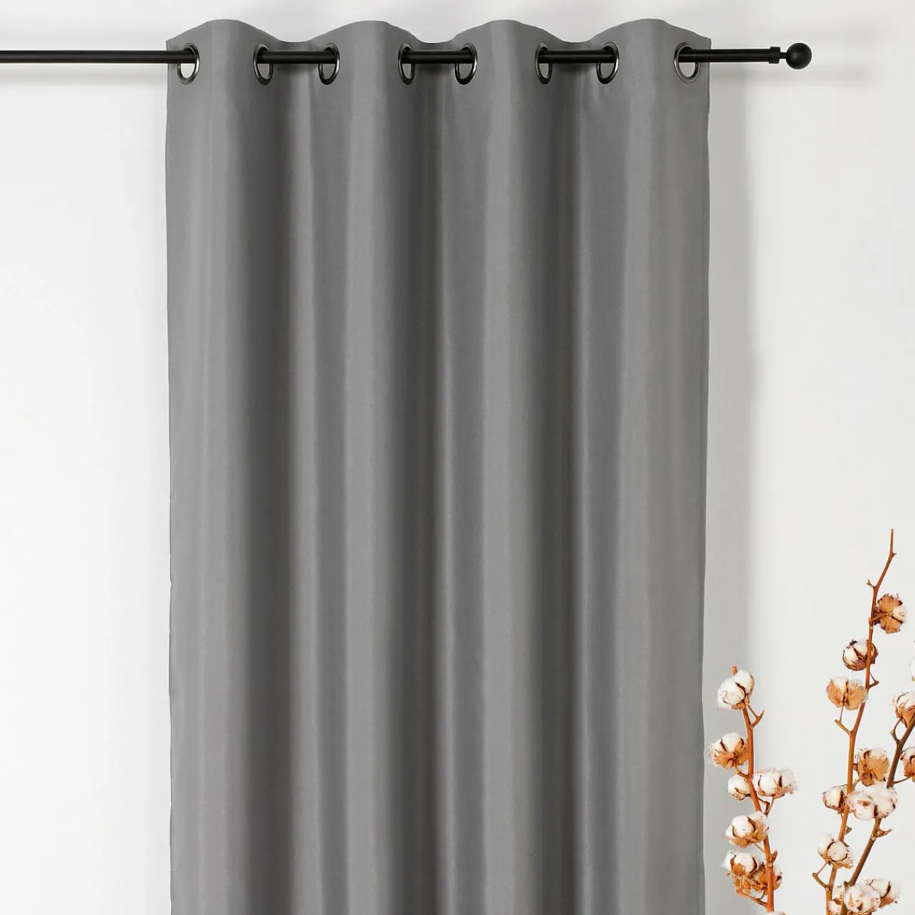 Rideau|LINDER Rideau ignifugé (135 x 240 cm) Double Natte Gris