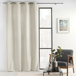 Rideau|douceur d'intu017drieur Rideau œillets velours (140 x 260 cm) Verra Beige