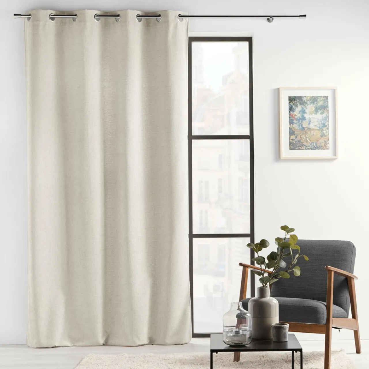 Rideau|douceur d'intu017drieur Rideau œillets velours (140 x 260 cm) Verra Beige