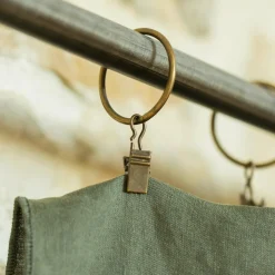 Rideau|EMINZA Rideau lin lavé ajustable (140 x max 270 cm) Louise Vert romarin