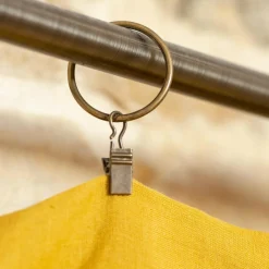 Rideau|EMINZA Rideau lin lavé ajustable (140 x max 270 cm) Louise Jaune moutarde