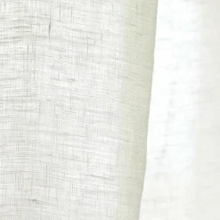 Rideau|EMINZA Rideau lin lavé ajustable (140 x max 270 cm) Louise Blanc