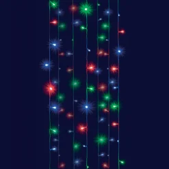 Guirlande Lumineuse Grand Format|Guirlande Lumineuse|BLACHERE Rideau lumineux H2 m L2 m 96 LED Interconnectable Multicolore