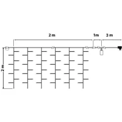 Guirlande Lumineuse Grand Format|Guirlande Lumineuse|BLACHERE Rideau lumineux H2 m L2 m 96 LED Interconnectable Flashing light Blanc chaud et froid Bicolore