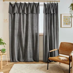 Rideau|EMINZA Rideau lyocell Tencel™ ajustable (140 x max 270 cm) Olivia granit Gris