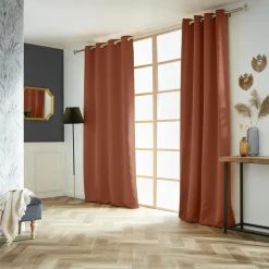 Rideau|EMINZA Rideau obscurcissant (140 x 260 cm) Dark Terracotta