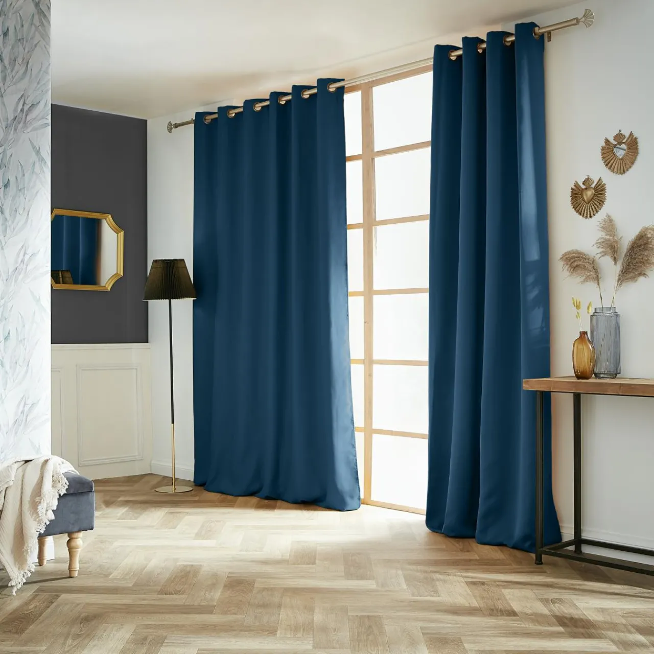 Rideau|EMINZA Rideau obscurcissant (180 x 260 cm) Dark Bleu pétrole