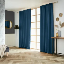 Rideau|EMINZA Rideau obscurcissant galon fronceur (140 x 260 cm) Dark Bleu pétrole