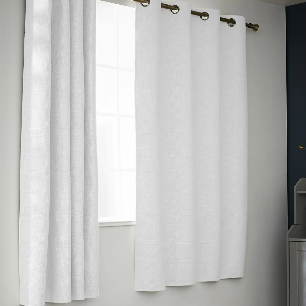 Rideau Thermique|Rideau|EMINZA Rideau obscurcissant thermique (140 x 180 cm) Alba perle Blanc