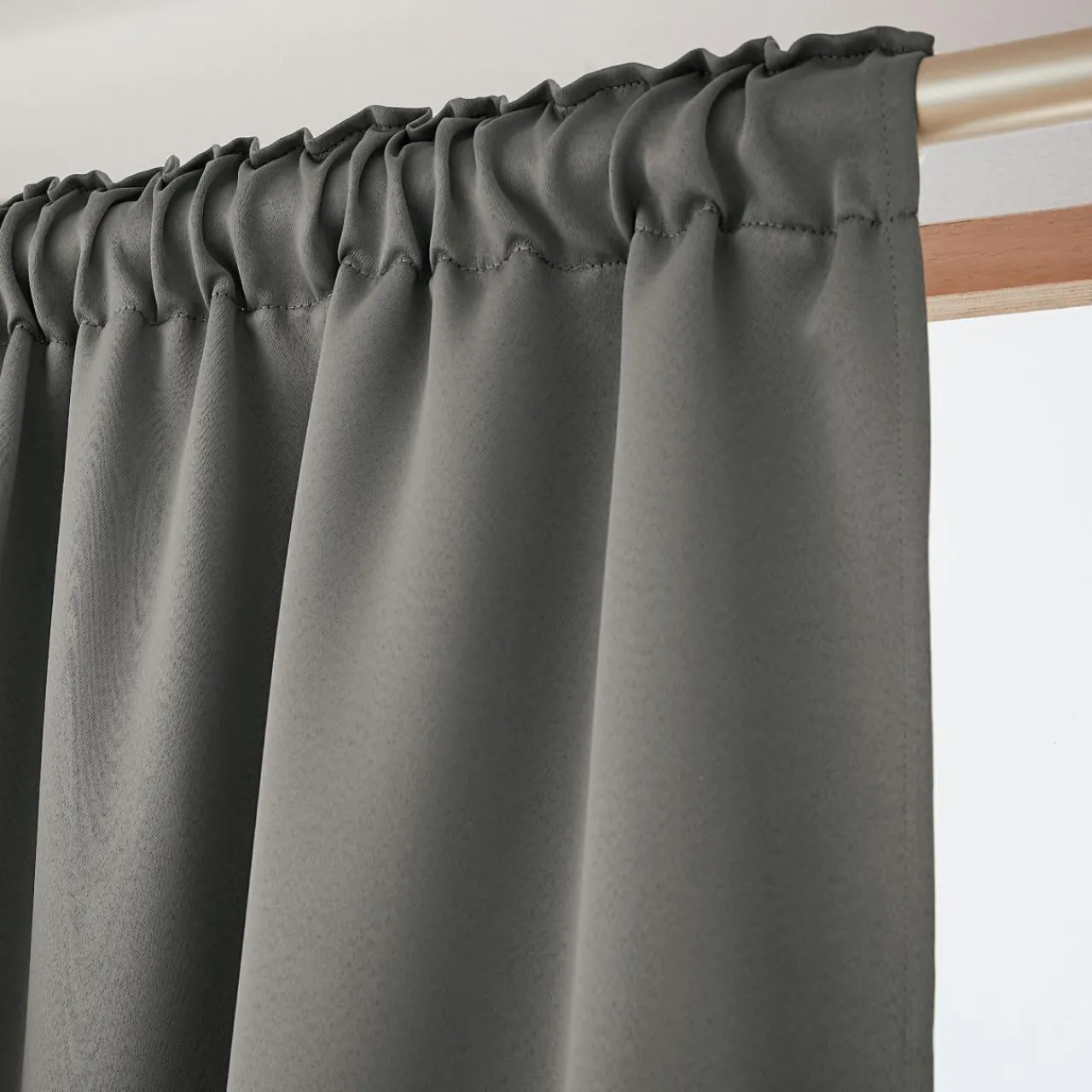 Rideau Thermique|Rideau|EMINZA Rideau obscurcissant thermique galon fronceur (140 x 240 cm) Calore Gris Anthracite