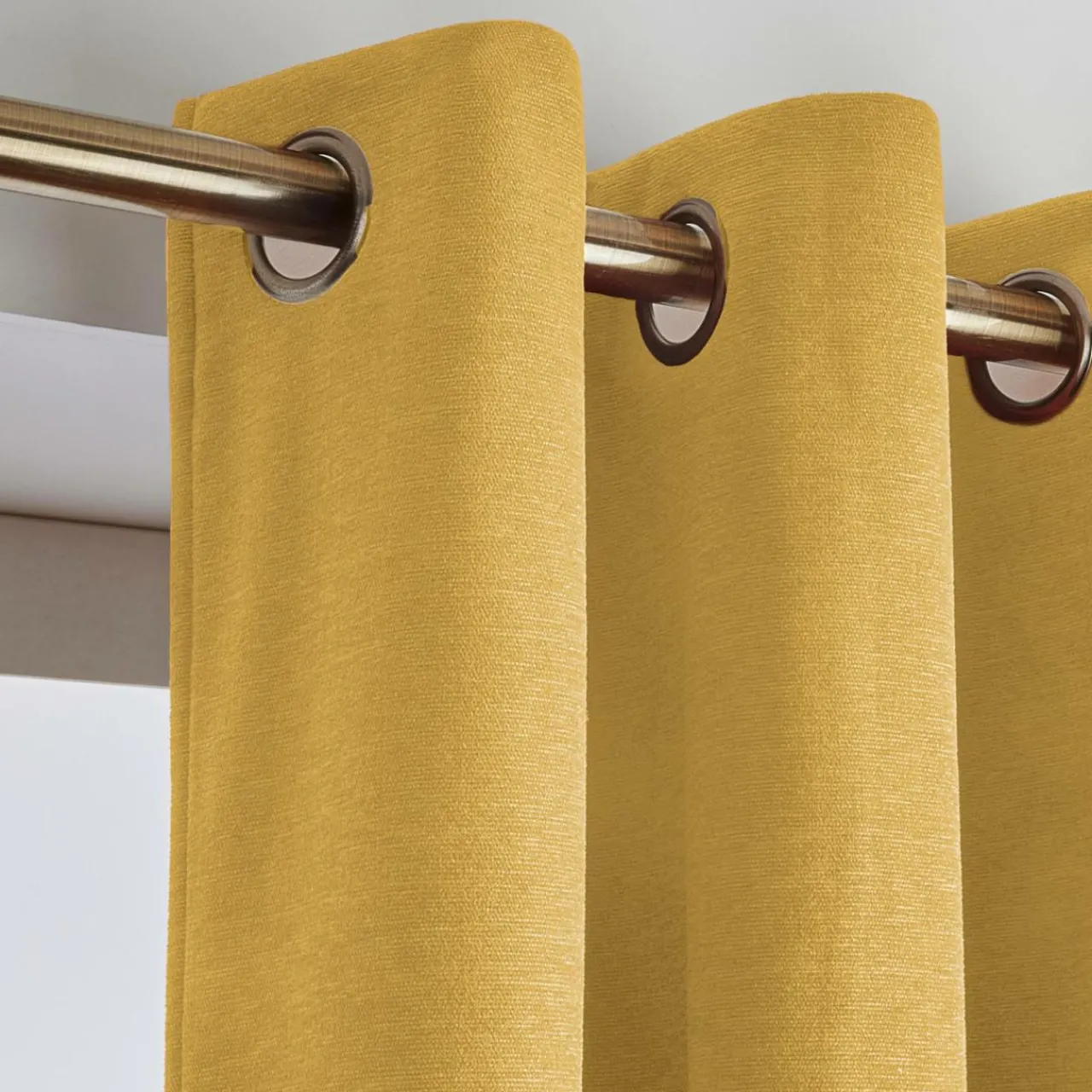 Rideau|EMINZA Rideau obscurcissant thermique (280 x 240 cm) Minuit Jaune ocre
