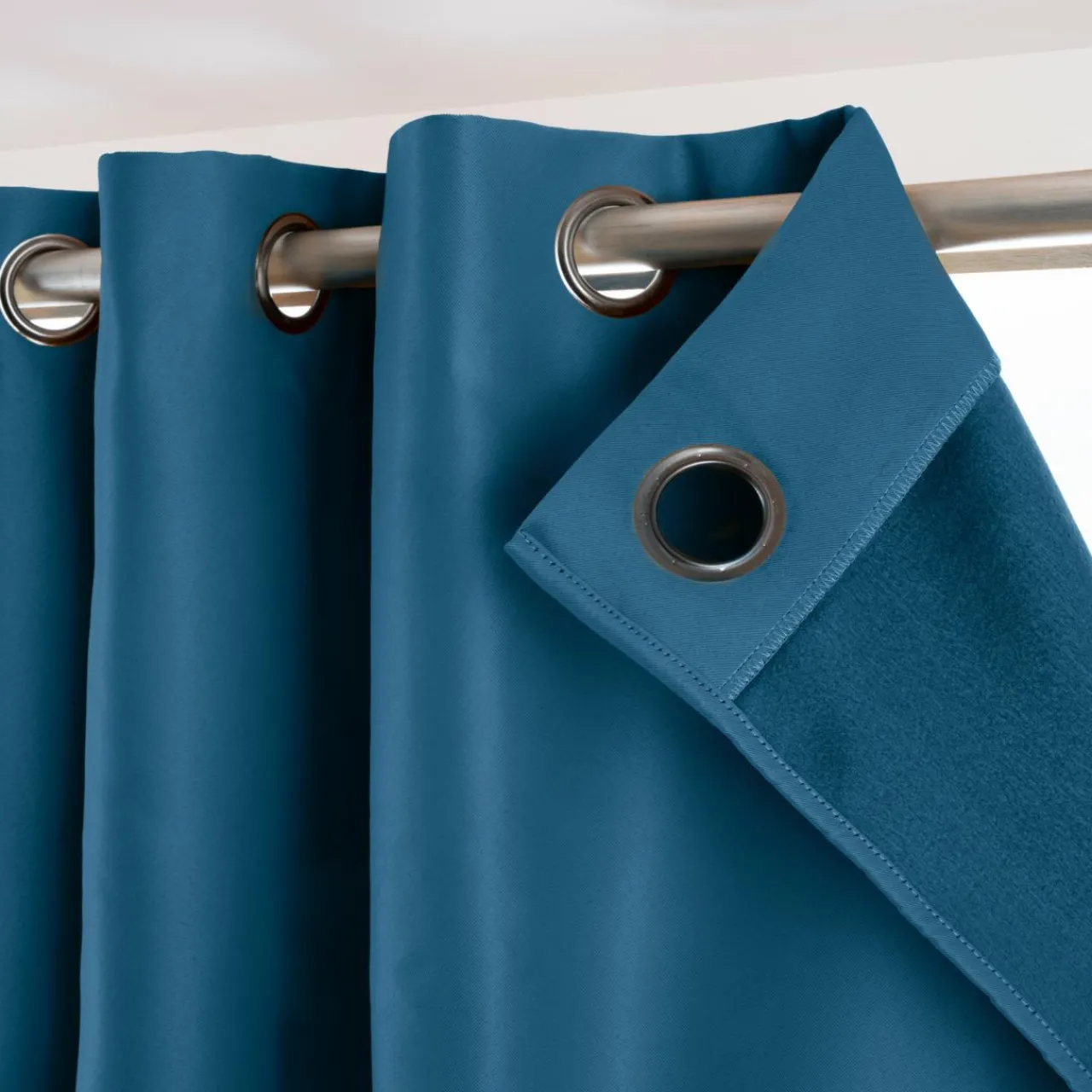 Rideau Thermique|Rideau|EMINZA Rideau obscurcissant thermique (280 x 260 cm) Calore Bleu pétrole