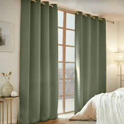 Rideau Thermique|Rideau|EMINZA Rideau obscurcissant thermique (140 x 280 cm) Calore Vert kaki