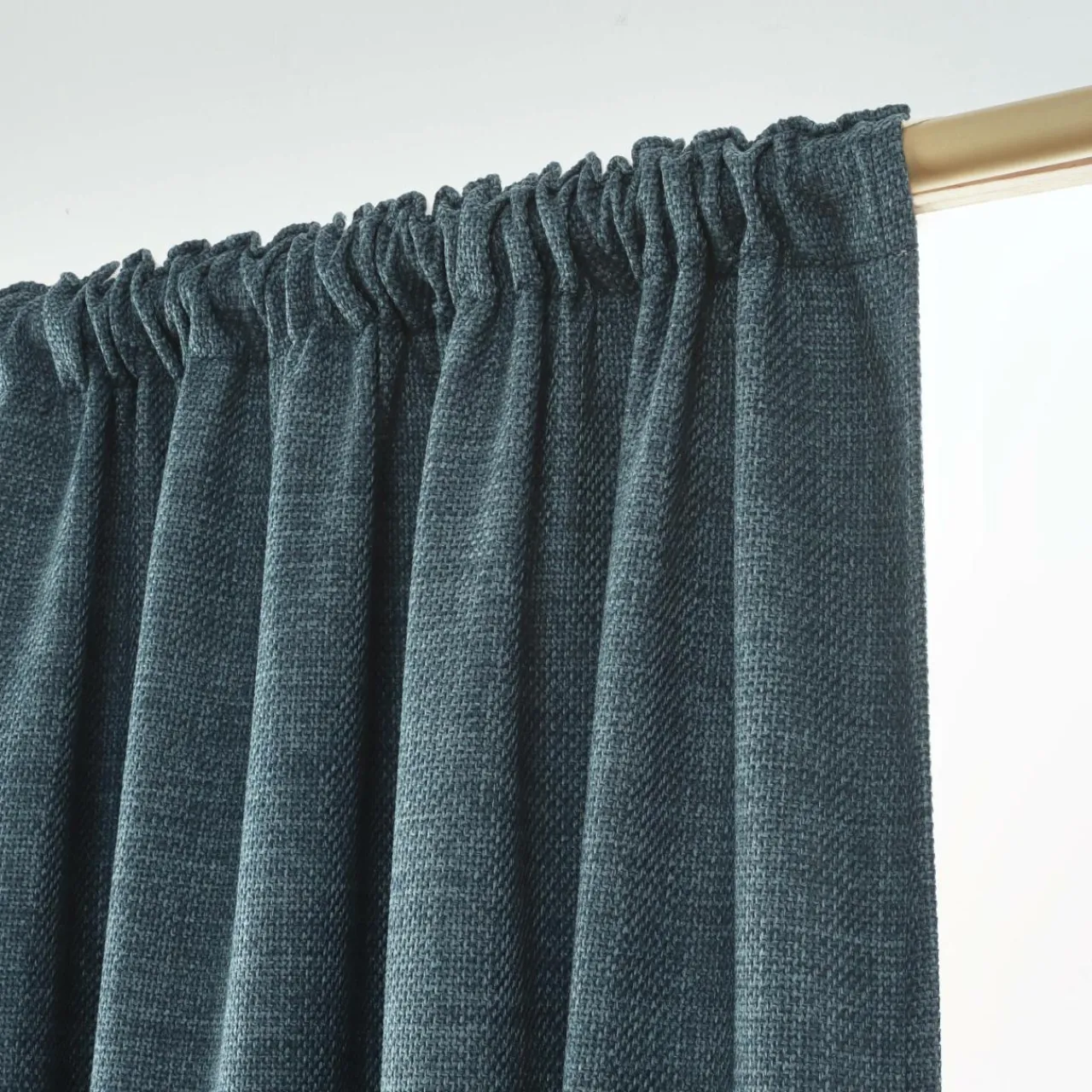 Rideau Thermique|Rideau|EMINZA Rideau obscurcissant thermique galon fronceur (180 x 260 cm) Alba Bleu