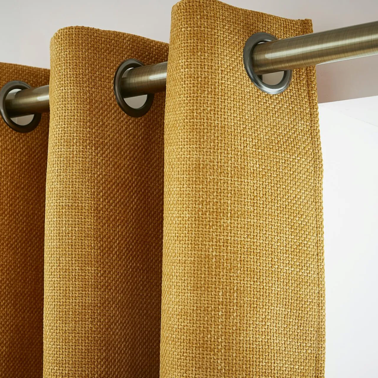 Rideau Thermique|Rideau|EMINZA Rideau obscurcissant thermique (140 x 240 cm) Alba Jaune moutarde