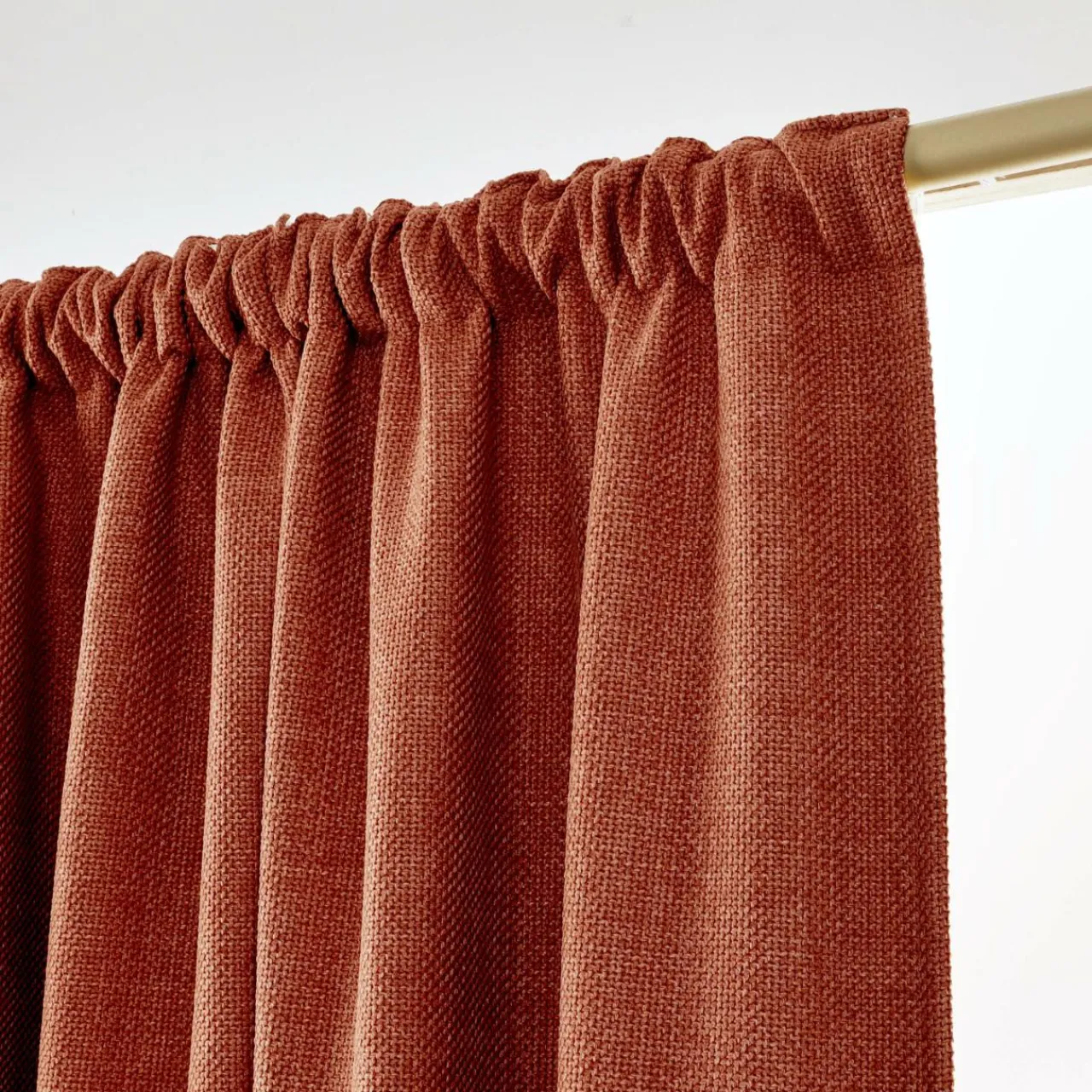 Rideau Thermique|Rideau|EMINZA Rideau obscurcissant thermique galon fronceur (180 x 260 cm) Alba Terracotta