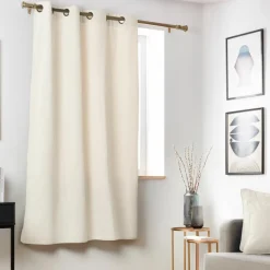 Rideau|EMINZA Rideau obscurcissant thermique (140 x 180 cm) Minuit sable Beige