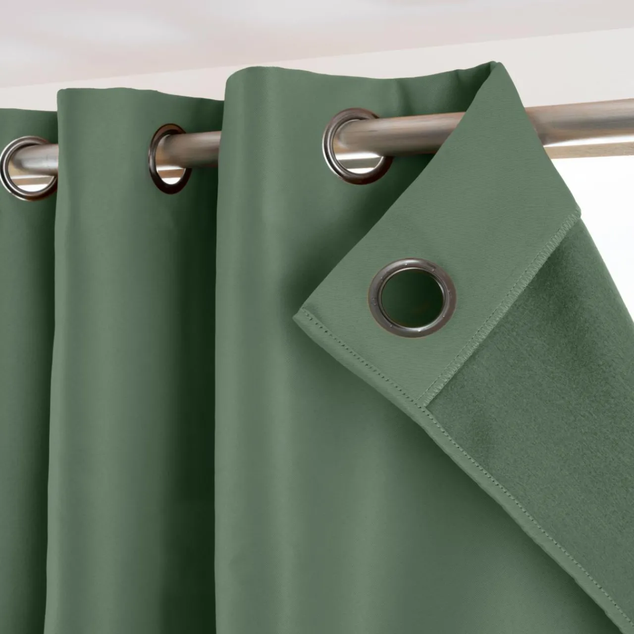 Rideau Thermique|Rideau|EMINZA Rideau obscurcissant thermique (140 x 180 cm) Calore Vert romarin