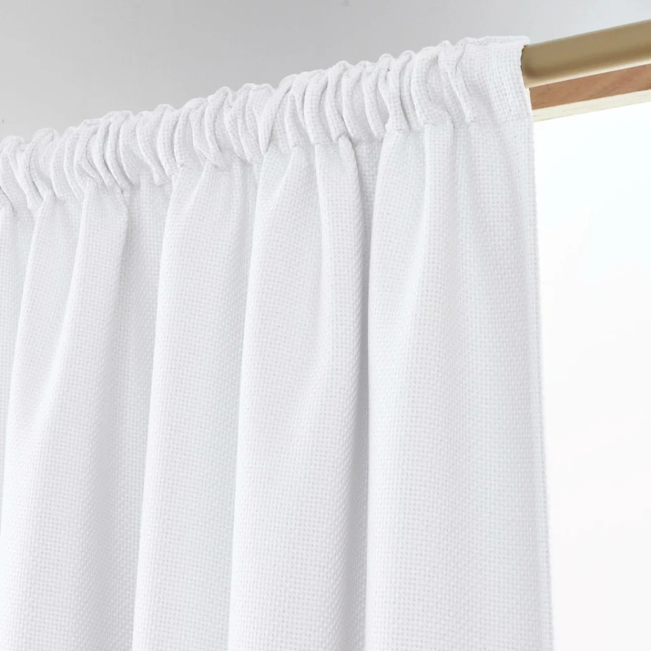 Rideau Thermique|Rideau|EMINZA Rideau obscurcissant thermique galon fronceur (140 x 240 cm) Alba perle Blanc