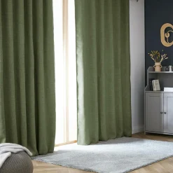 Rideau Thermique|Rideau|EMINZA Rideau obscurcissant thermique galon fronceur (140 x 240 cm) Alba Vert kaki