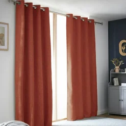 Rideau Thermique|Rideau|EMINZA Rideau obscurcissant thermique (140 x 280 cm) Alba Terracotta