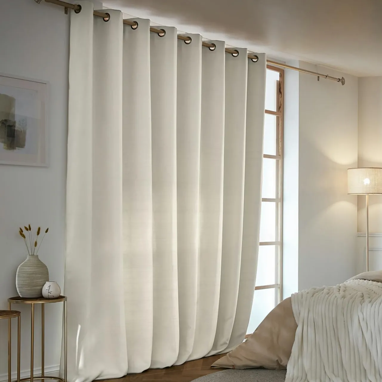 Rideau Thermique|Rideau|EMINZA Rideau obscurcissant thermique (280 x 260 cm) Calore Beige