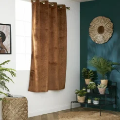 Rideau|EMINZA Rideau obscurcissant velours (140 x 180 cm) Fern Camel