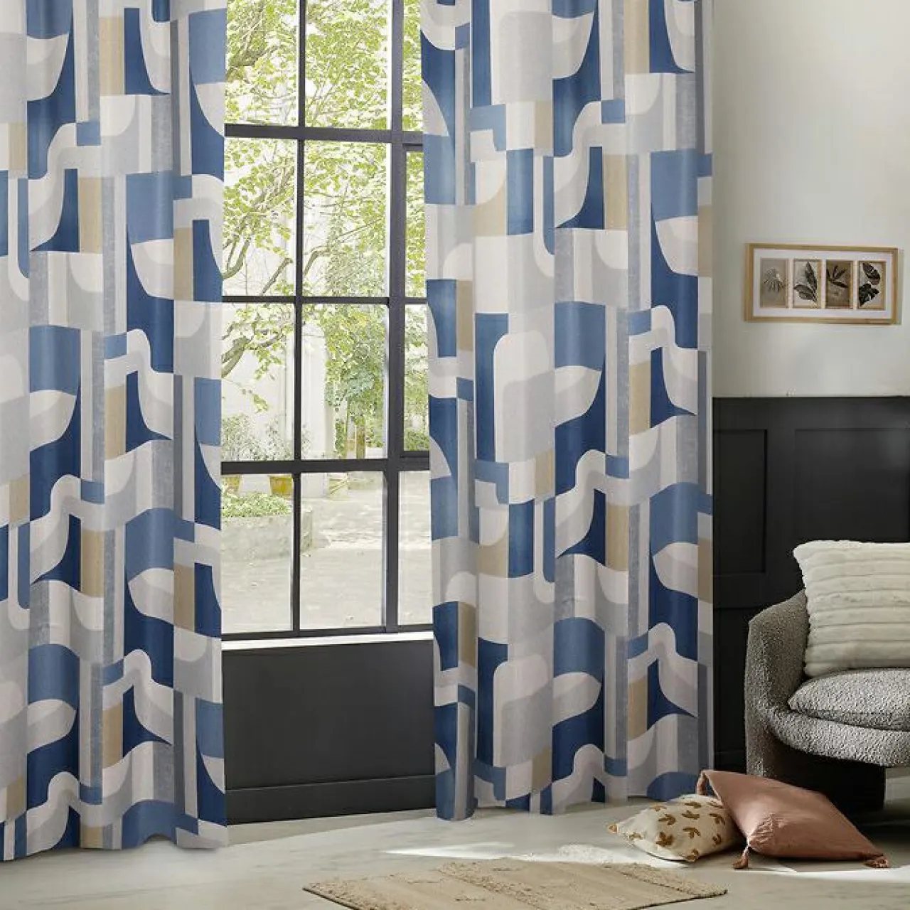 Rideau|Atmosphera, cru017dateur d'intu017drieur Rideau occultant (135 x 260 cm) Elena Bleu