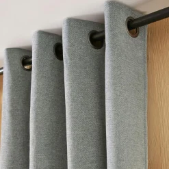 Rideau Thermique|Rideau|EMINZA Rideau occultant isolant Total Blackout (140 x 180 cm) Magnus titane Gris