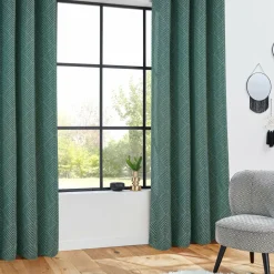 Rideau|ATMOSPHERA Rideau oeillets (140 x 260 cm) Geom Bleu canard