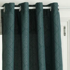 Rideau|ATMOSPHERA Rideau oeillets (140 x 260 cm) Geom Bleu canard