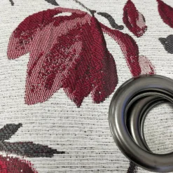 Rideau|LINDER Rideau oeillets (135 x 250 cm) Magnolia Rouge