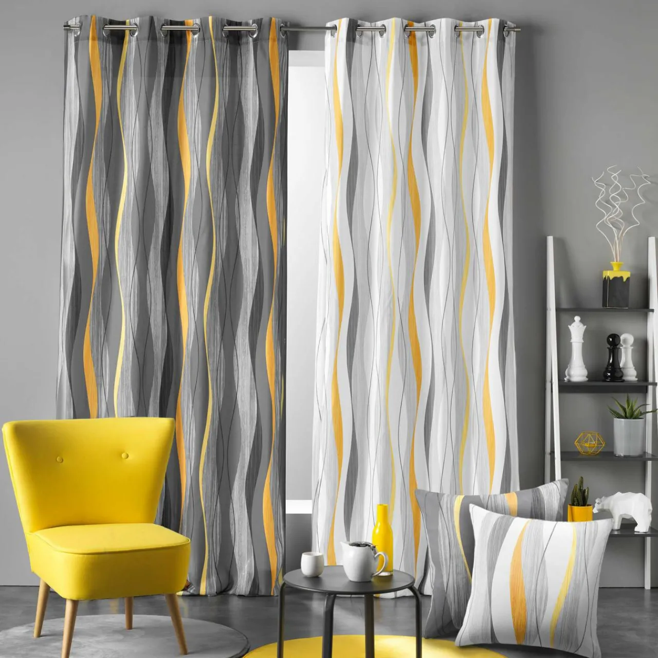 Rideau|DOUCEUR D'INTERIEUR Rideau oeillets (140 x 260 cm) Ondulys Blanc