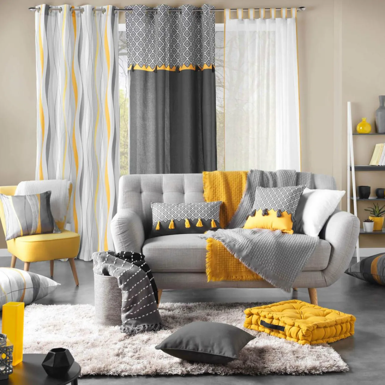 Rideau|DOUCEUR D'INTERIEUR Rideau oeillets (140 x 260 cm) Ondulys Blanc