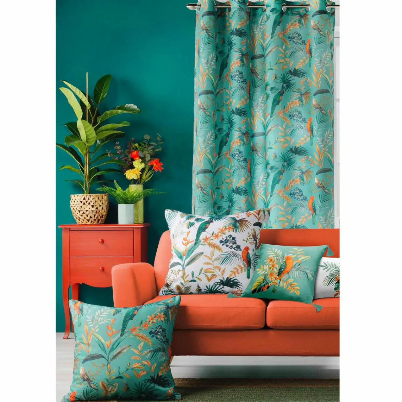 Rideau|DOUCEUR D'INTERIEUR Rideau oeillets (140 x 260 cm) Panis Bleu