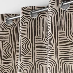 Rideau|DOUCEUR D'INTERIEUR Rideau oeillets (140 x 240 cm) Pandore Noir