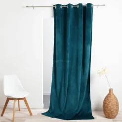 Rideau|ATMOSPHERA Rideau oeillets (140 X 260 cm) Velours Bleu pétrole