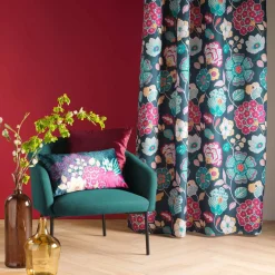 Rideau|DOUCEUR D'INTERIEUR Rideau oeillets (140 x 260 cm) Winteria Bleu canard