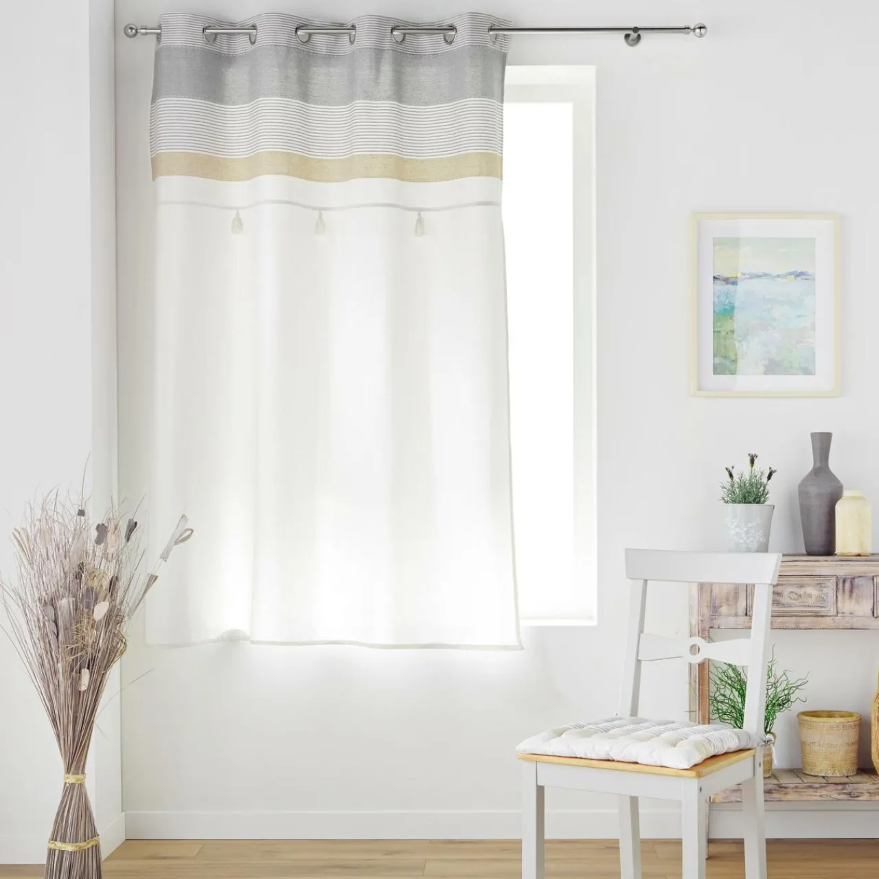 Rideau|douceur d'intu017drieur Rideau polycoton (140 x 180 cm) Iliade Blanc