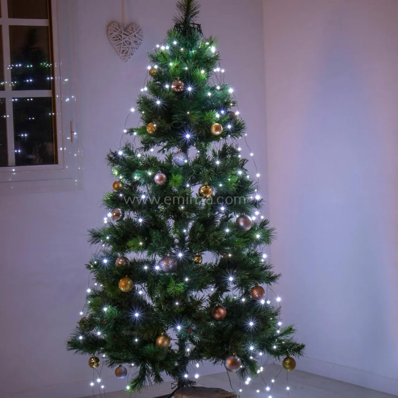 Guirlande Lumineuse|KAEMINGK Rideau pour sapin H1,80 m 408 Micro LED Flashing light Blanc froid