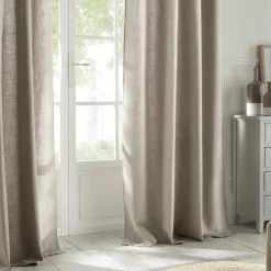 Rideau|Atmosphera, cru017dateur d'intu017drieur Rideau tissé (140 x 260 cm) Clem lin Beige