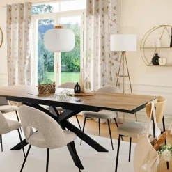 Rideau|Atmosphera, cru017dateur d'intu017drieur Rideau tissé (140 x 260 cm) Maloé Marron Cannelle