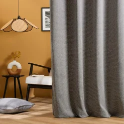 Rideau|EMINZA Rideau tissage jacquard (140 x 240 cm) Oscar Gris Anthracite